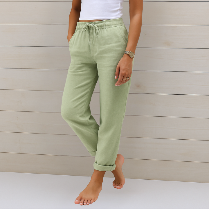 Maja | Pantaloni stretch in lino traspirante premium