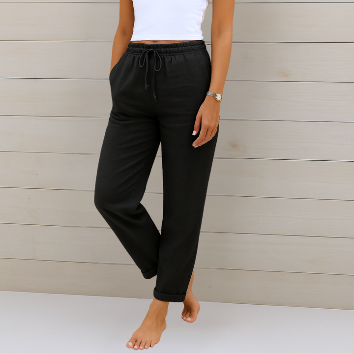 Maja | Pantaloni stretch in lino traspirante premium