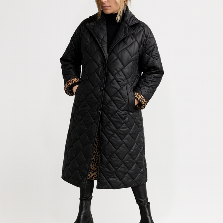 Beatrice™ | Cappotto Elegante con Dettagli Leopardati