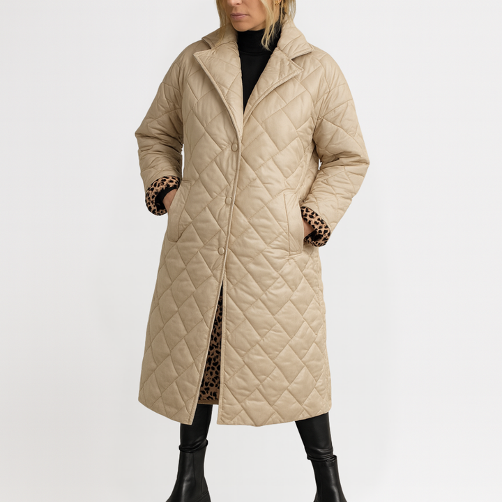 Beatrice™ | Cappotto Elegante con Dettagli Leopardati