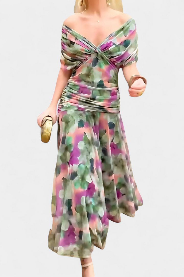 Alondra™ | Abito lungo a fiori con scollo a V