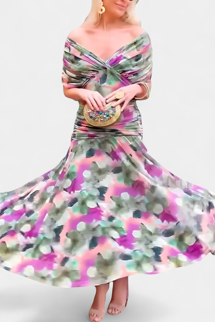 Alondra™ | Abito lungo a fiori con scollo a V