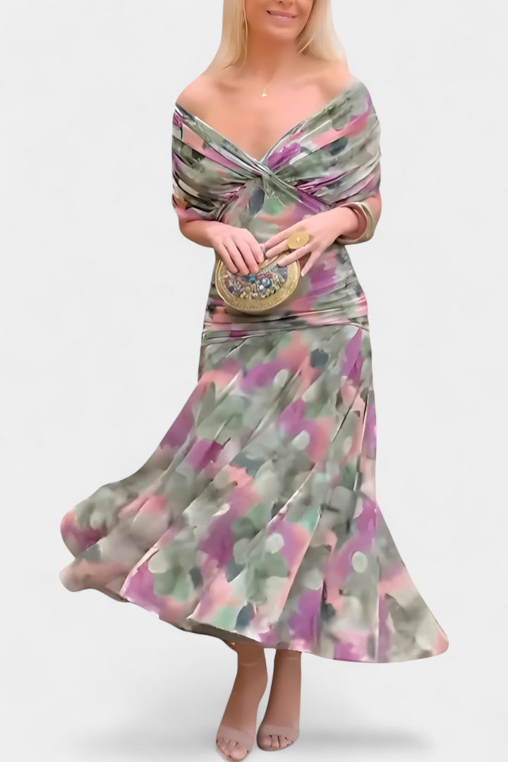 Alondra™ | Abito lungo a fiori con scollo a V