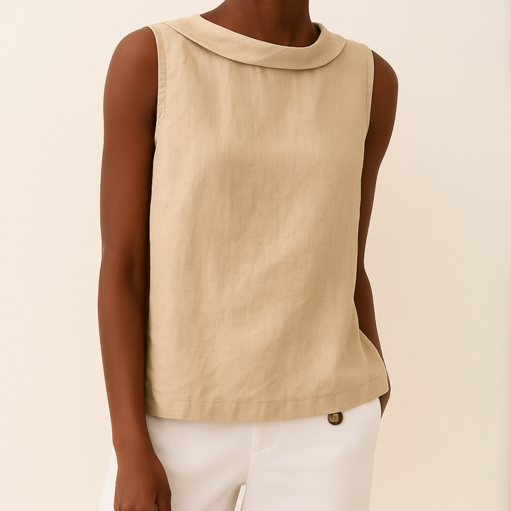 Maria™ | Top senza maniche con collo arrotolato