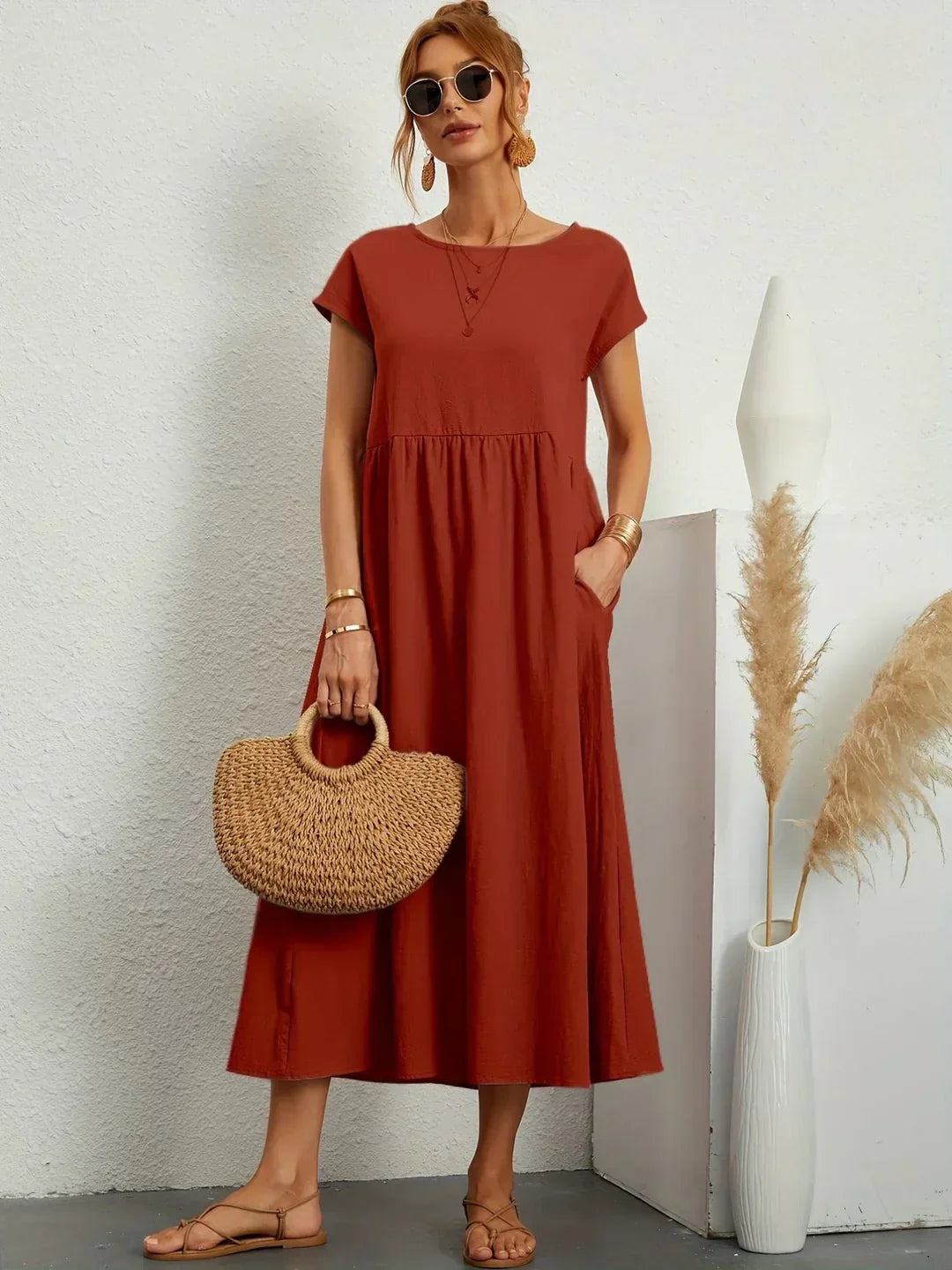 Gabrielle™ — Abito midi fluido dall'eleganza senza tempo