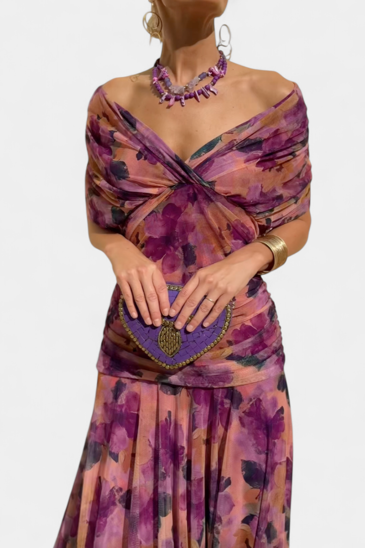 Alondra™ | Abito lungo a fiori con scollo a V
