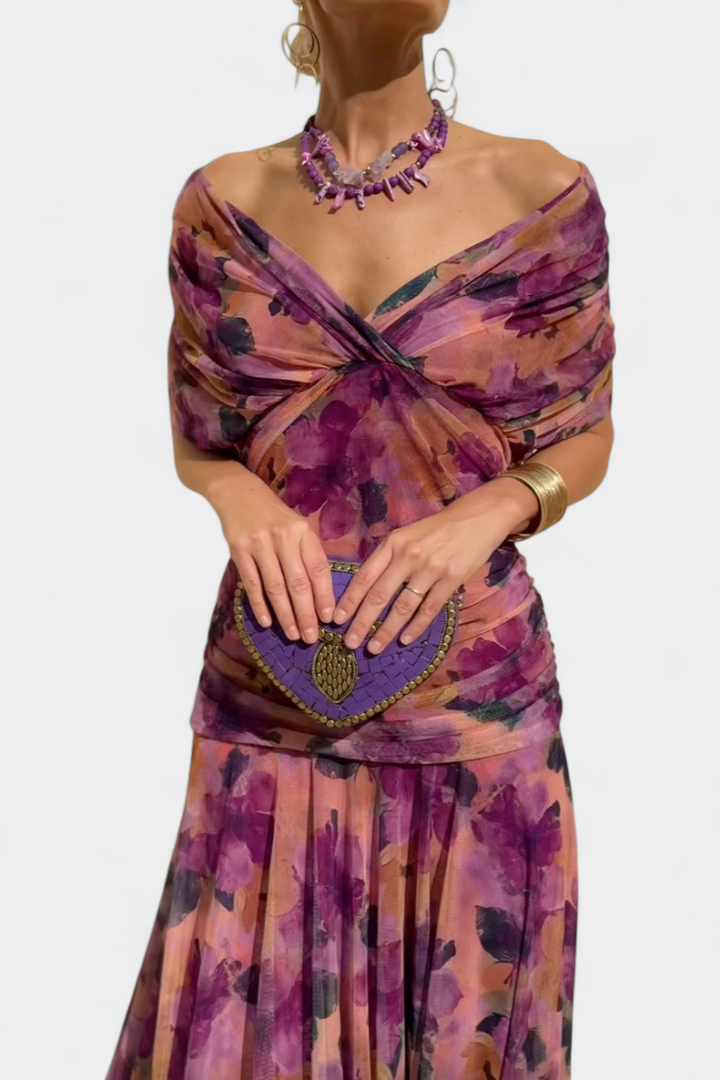 Alondra™ | Abito lungo a fiori con scollo a V
