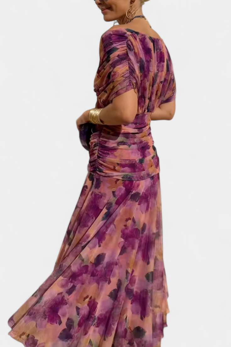 Alondra™ | Abito lungo a fiori con scollo a V