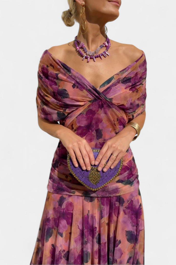 Alondra™ | Abito lungo a fiori con scollo a V