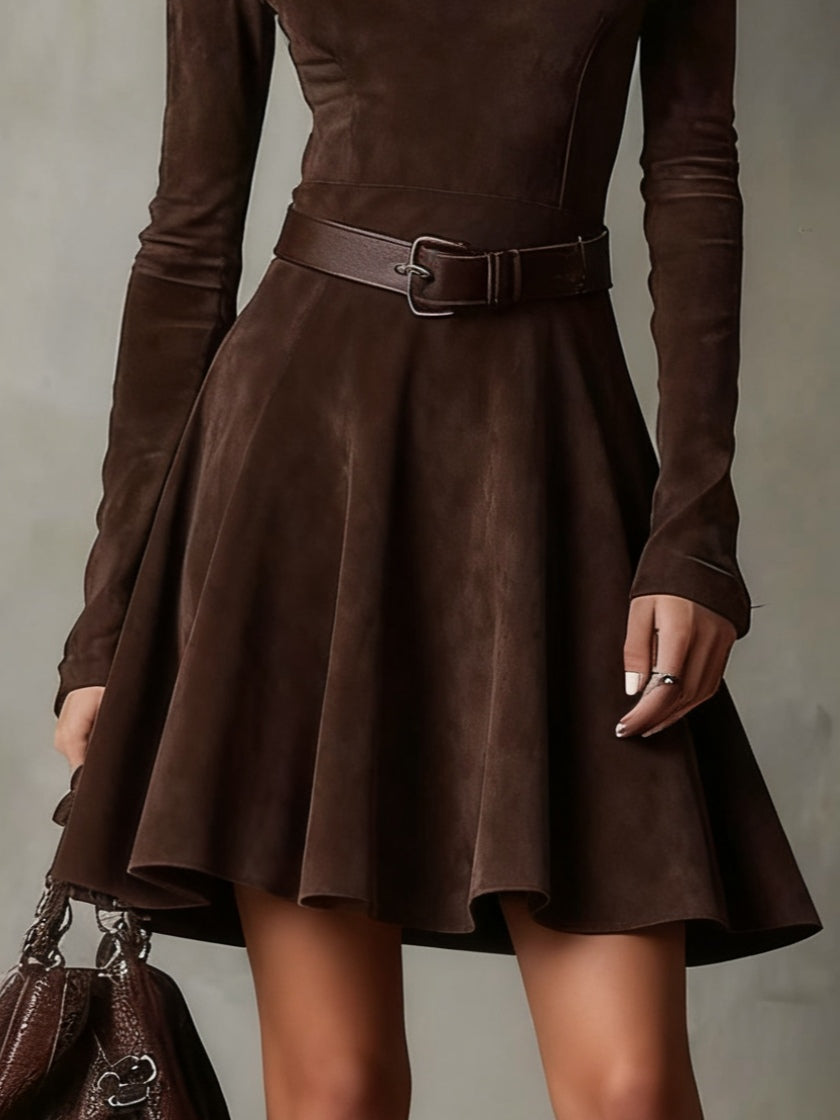 Lunori™ Meredith | Vestito Mini in Camoscio Vintage
