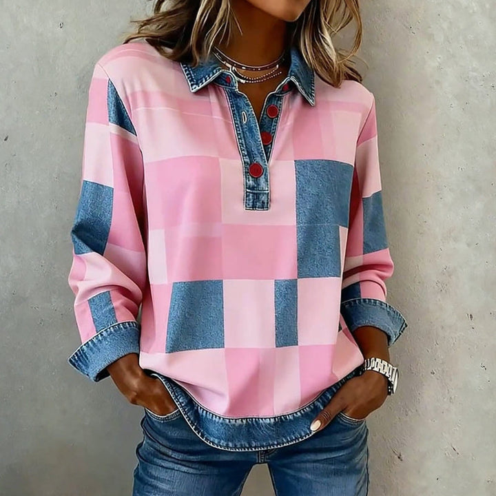 ORNELLA | Felpa a Quadri Vintage