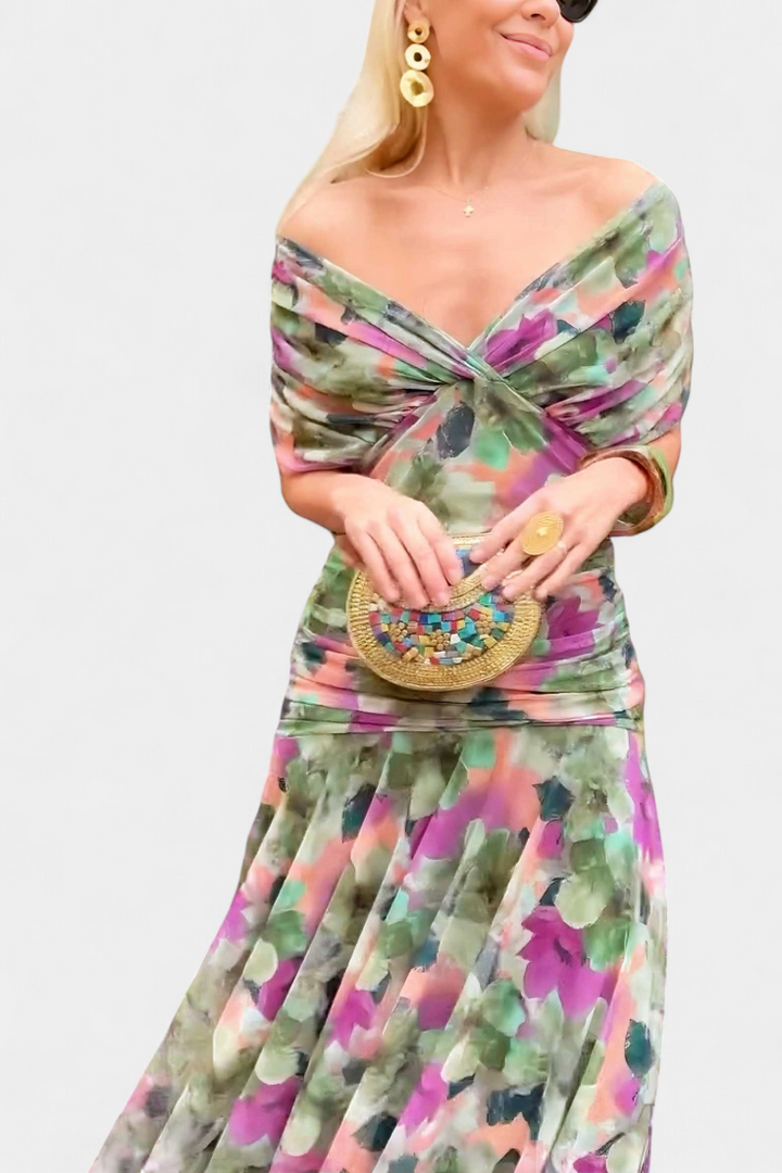 Alondra™ | Abito lungo a fiori con scollo a V