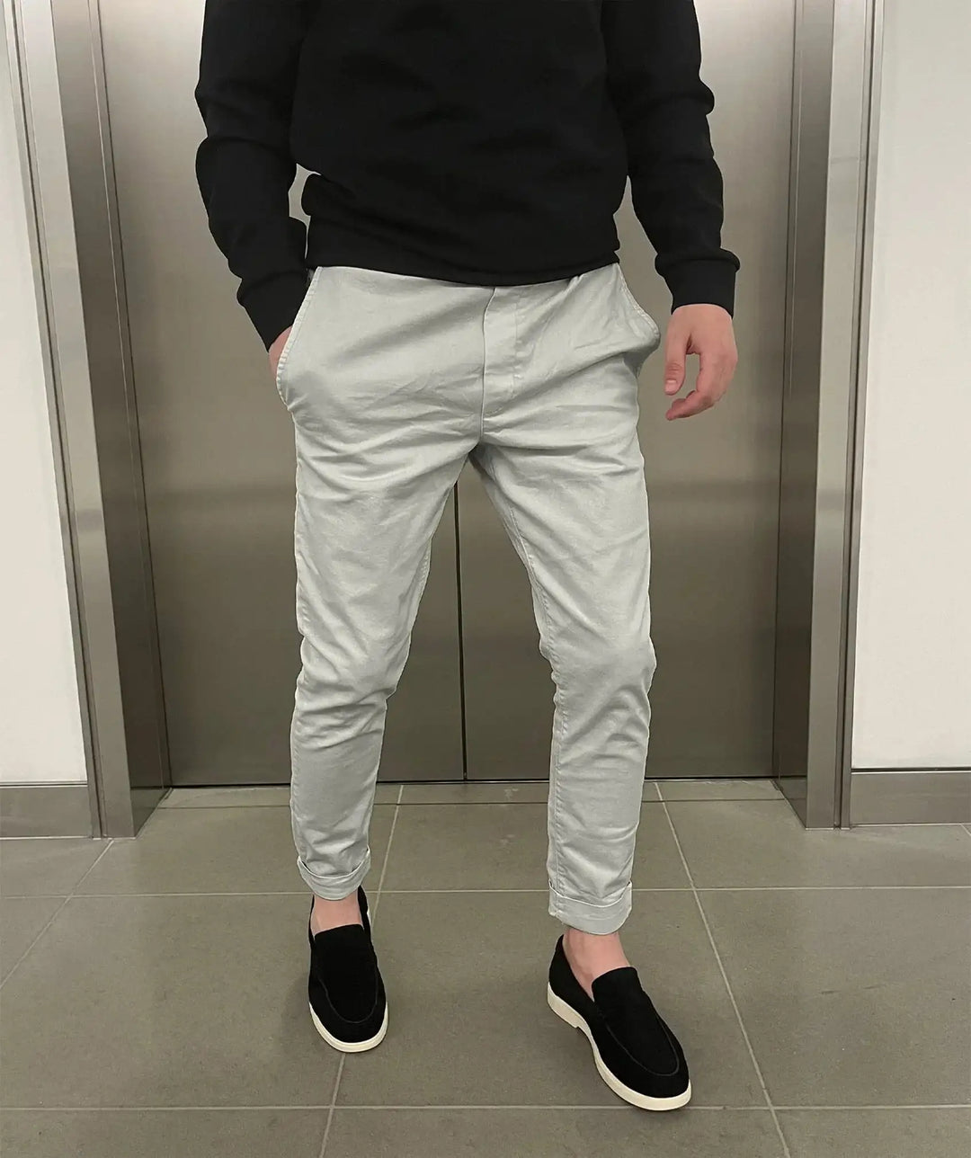 Jerez | Pantaloni chino elasticizzati slim di lusso