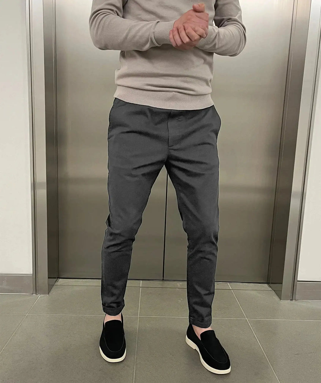 Jerez | Pantaloni chino elasticizzati slim di lusso