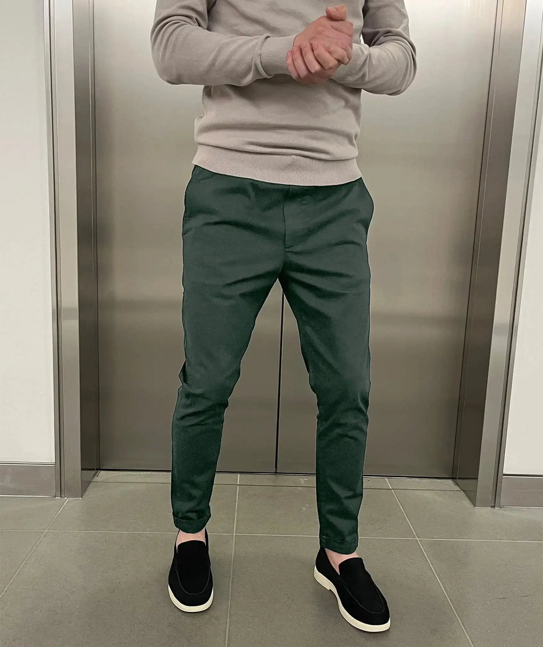 Jerez | Pantaloni chino elasticizzati slim di lusso