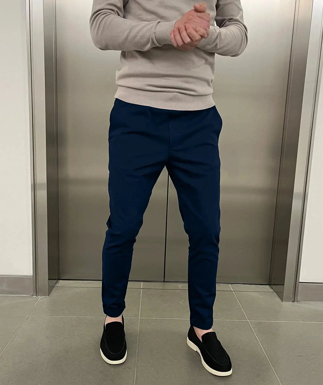 Jerez | Pantaloni chino elasticizzati slim di lusso