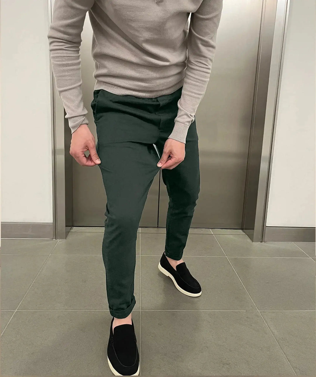 Jerez | Pantaloni chino elasticizzati slim di lusso
